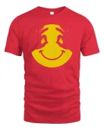 Smiley Face Hands T-Shirt Cool Minimal Graphic Tee Fun - red t-shirt on white background