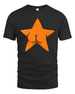 Funny Starfish Butt T-Shirt Cute Ocean Humor Graphic - black t-shirt on white background