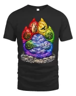 Colorful Wolf Paw T-Shirt Nature Landscape Graphic Tee - black t-shirt on white background
