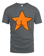 Funny Starfish Butt T-Shirt Cute Ocean Humor Graphic - gray t-shirt on white background