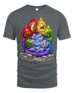 Colorful Wolf Paw T-Shirt Nature Landscape Graphic Tee - gray t-shirt on white background