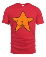 Funny Starfish Butt T-Shirt Cute Ocean Humor Graphic - red t-shirt on white background