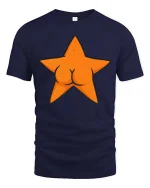 Funny Starfish Butt T-Shirt Cute Ocean Humor Graphic - navy t-shirt on white background