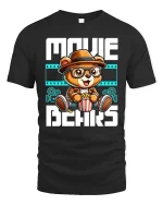 Movie Bears T-Shirt Cute Cinema Lover Graphic Tee - black t-shirt on white background