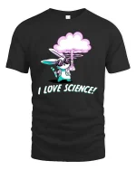 Funny Science Bunny T-Shirt Cute Lab Rabbit Graphic Tee - black t-shirt on white background