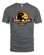 Retro Arcade Maze Eater T-Shirt Classic Gamer Graphic Tee - gray t-shirt on white background