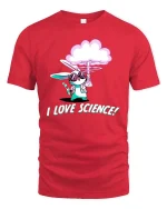Funny Science Bunny T-Shirt Cute Lab Rabbit Graphic Tee - red t-shirt on white background
