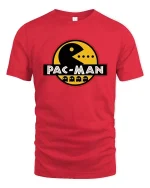 Retro Arcade Maze Eater T-Shirt Classic Gamer Graphic Tee - red t-shirt on white background