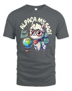 Alpaca My Bags Cute Travel Lover Funny Animal Graphic T-shirt - gray t-shirt on white background