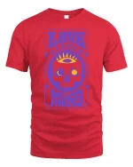 Love Is A State Of Mind Retro Psychedelic Skull Graphic T-shirt - red t-shirt on white background