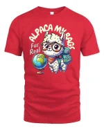 Alpaca My Bags Cute Travel Lover Funny Animal Graphic T-shirt - red t-shirt on white background