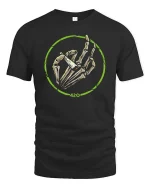 Skeleton Hand 420 Funny Rock Sign Graphic Cool Style Tshirt - black t-shirt on white background