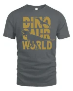 Lost Dinosaur Planet Graphic Adventure Jurassic Style Tshirt - gray t-shirt on white background