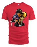 Champion Victory Trophy Cartoon Style Winner Celebration Tshirt - red t-shirt on white background