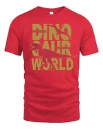 Lost Dinosaur Planet Graphic Adventure Jurassic Style Tshirt - red t-shirt on white background