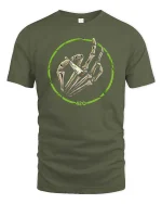Skeleton Hand 420 Funny Rock Sign Graphic Cool Style Tshirt - military green t-shirt on white background