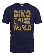 Lost Dinosaur Planet Graphic Adventure Jurassic Style Tshirt - navy t-shirt on white background