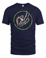 Skeleton Hand 420 Funny Rock Sign Graphic Cool Style Tshirt - navy t-shirt on white background