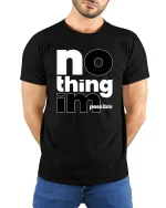 No Thing Impossible Motivational Typography Success Mindset Tshirt - model wearing black tee with hands behind back