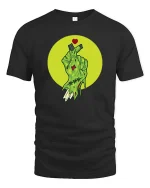 Zombie Hand Heart Gesture Horror Graphic Halloween T-Shirt - black t-shirt on white background