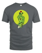 Zombie Hand Heart Gesture Horror Graphic Halloween T-Shirt - gray t-shirt on white background