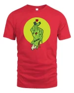 Zombie Hand Heart Gesture Horror Graphic Halloween T-Shirt - red t-shirt on white background