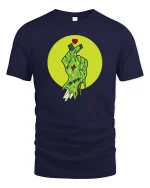 Zombie Hand Heart Gesture Horror Graphic Halloween T-Shirt - navy t-shirt on white background