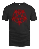Gothic Pentagram Dark Occult Symbol Graphic T Shirt - black t-shirt on white background