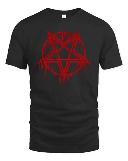 Gothic Pentagram Dark Occult Symbol Graphic T Shirt - black t-shirt on white background