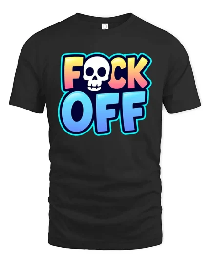 Bold Skull Attitude Humor Graphic Statement T Shirt - black t-shirt on white background