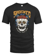 Shocked Skull Blowing Your Mind Retro Graphic T Shirt - black t-shirt on white background