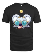 Funny Sweaty Koala With Sunglasses Cute Summer T Shirt - black t-shirt on white background