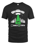 Funny Alien Abduction Taken Humor UFO Graphic T Shirt - black t-shirt on white background