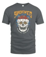 Shocked Skull Blowing Your Mind Retro Graphic T Shirt - gray t-shirt on white background