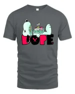 Zombie Dope Cartoon Street Art Edgy Graphic T Shirt - gray t-shirt on white background