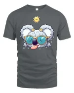 Funny Sweaty Koala With Sunglasses Cute Summer T Shirt - gray t-shirt on white background