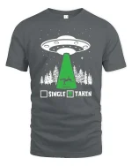 Funny Alien Abduction Taken Humor UFO Graphic T Shirt - gray t-shirt on white background