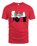 Zombie Dope Cartoon Street Art Edgy Graphic T Shirt - red t-shirt on white background