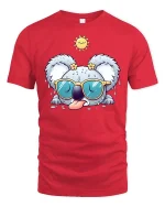 Funny Sweaty Koala With Sunglasses Cute Summer T Shirt - red t-shirt on white background