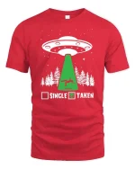 Funny Alien Abduction Taken Humor UFO Graphic T Shirt - red t-shirt on white background