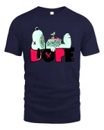 Zombie Dope Cartoon Street Art Edgy Graphic T Shirt - navy t-shirt on white background
