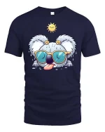 Funny Sweaty Koala With Sunglasses Cute Summer T Shirt - navy t-shirt on white background