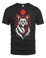 Red Moon Wolf Spirit Graphic t-shirt Premium Feel Style - black t-shirt on white background