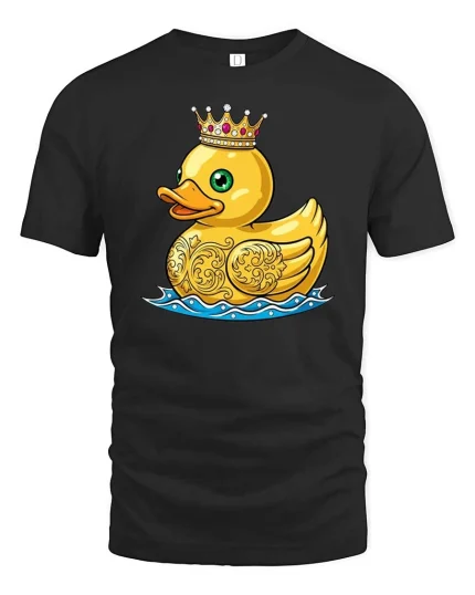 Royal Crown Duck Cute Graphic t-shirt Premium Soft Feel - black t-shirt on white background