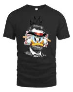 Vintage Duck Parody Portrait Pop Art Graphic t-shirt Soft - black t-shirt on white background