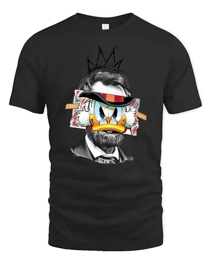 Vintage Duck Parody Portrait Pop Art Graphic t-shirt Soft - black t-shirt on white background