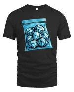 Diamond Ice Bag Graphic Cool Minimal Style t-shirt Soft - black t-shirt on white background