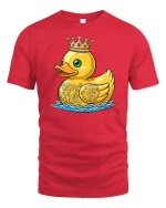 Royal Crown Duck Cute Graphic t-shirt Premium Soft Feel - red t-shirt on white background