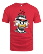 Vintage Duck Parody Portrait Pop Art Graphic t-shirt Soft - red t-shirt on white background