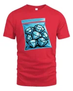 Diamond Ice Bag Graphic Cool Minimal Style t-shirt Soft - red t-shirt on white background
